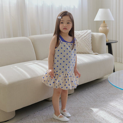 Toddler SS26 Polka Dot Tank Top Balloon Dress (3 - 7y) - Ivory - AT NOON STORE