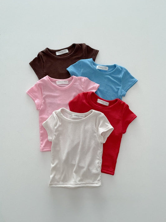 Toddler SS26 Ribbed Short Sleeve Top (6m - 6y) - 5 Colors - AT NOON STORE