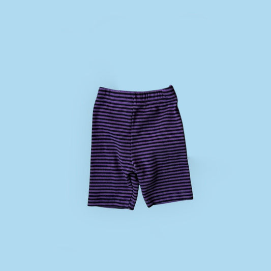 Toddler SS26 Ribbed Stripe Biker Shorts (1 - 7y) - Purple - AT NOON STORE