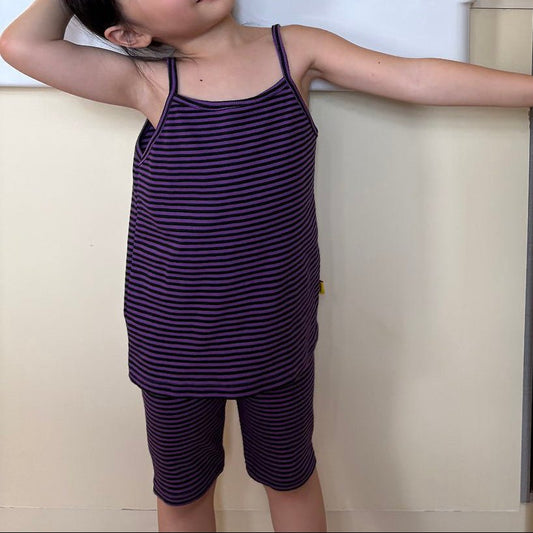 Toddler SS26 Ribbed Stripe Tank Top (1 - 7y) - Purple - AT NOON STORE