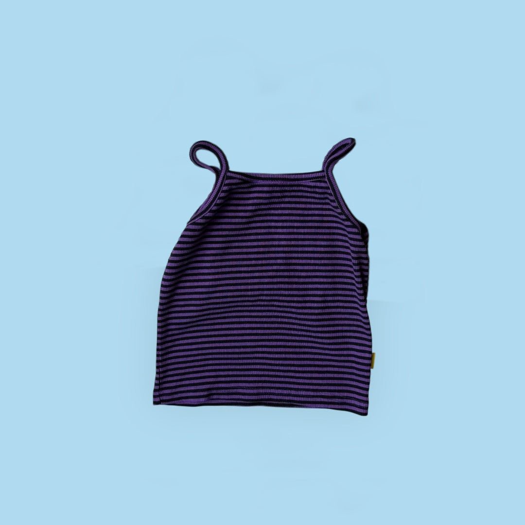 Toddler SS26 Ribbed Stripe Tank Top (1 - 7y) - Purple - AT NOON STORE