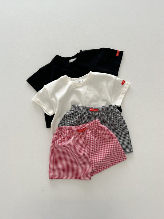 Toddler SS26 Short Sleeve Top and Gingham Shorts Sets (4m - 6y) - 2 Colors - AT NOON STORE