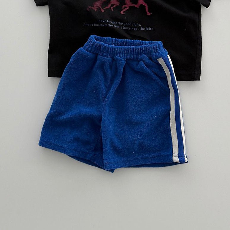 Toddler SS26 Side Tape Terry Cloth Shorts (12m - 7y) - 3 Colors kids outfit