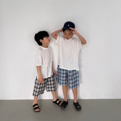 Toddler SS26 Slit Hem Loose Fit Short Sleeve Top (3 - 7y) - 3 Colors - AT NOON STORE