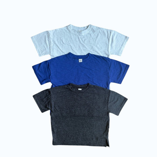 Toddler SS26 Slit Hem Loose Fit Short Sleeve Top (3 - 7y) - 3 Colors - AT NOON STORE