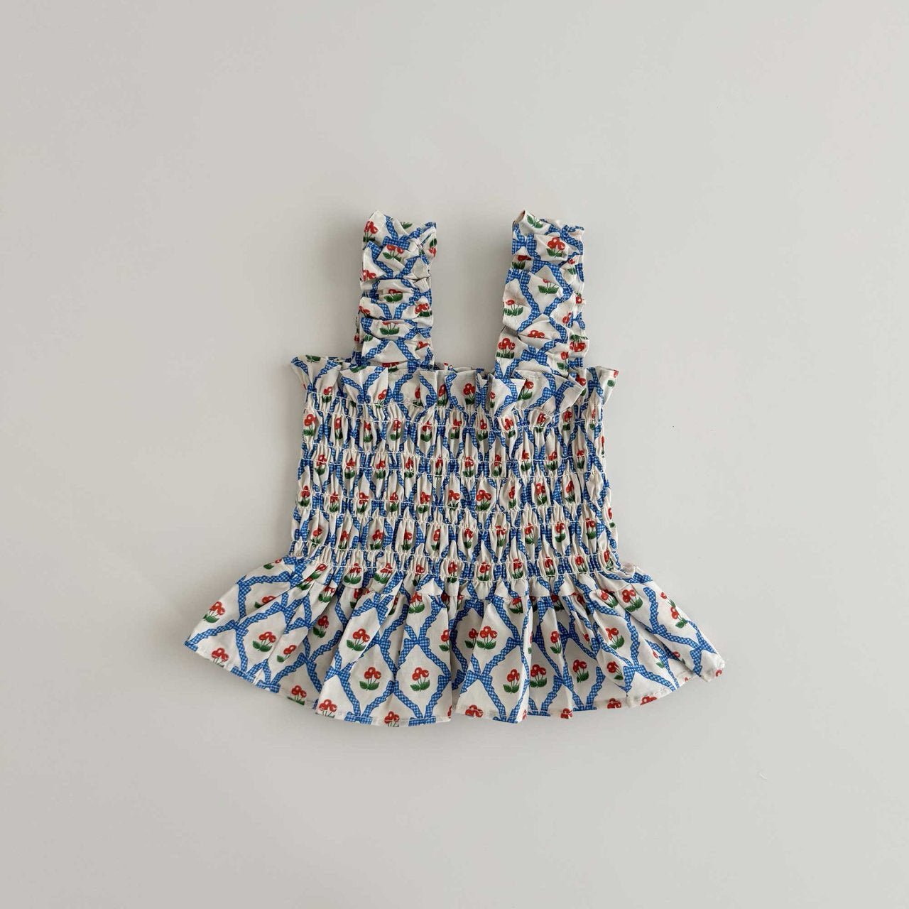 Toddler SS26 Smocked Peplum Top (1 - 5y) - Blue - AT NOON STORE