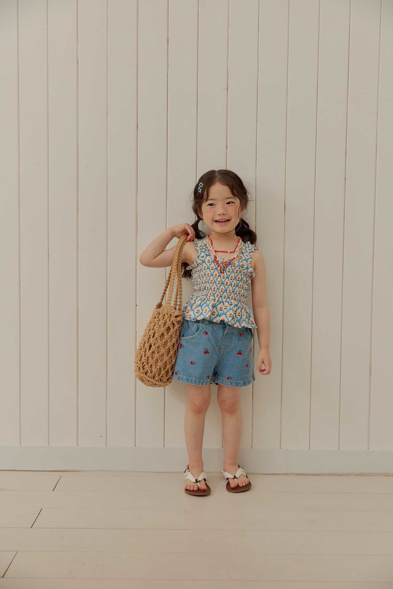Toddler SS26 Smocked Peplum Top (1 - 5y) - Blue - AT NOON STORE