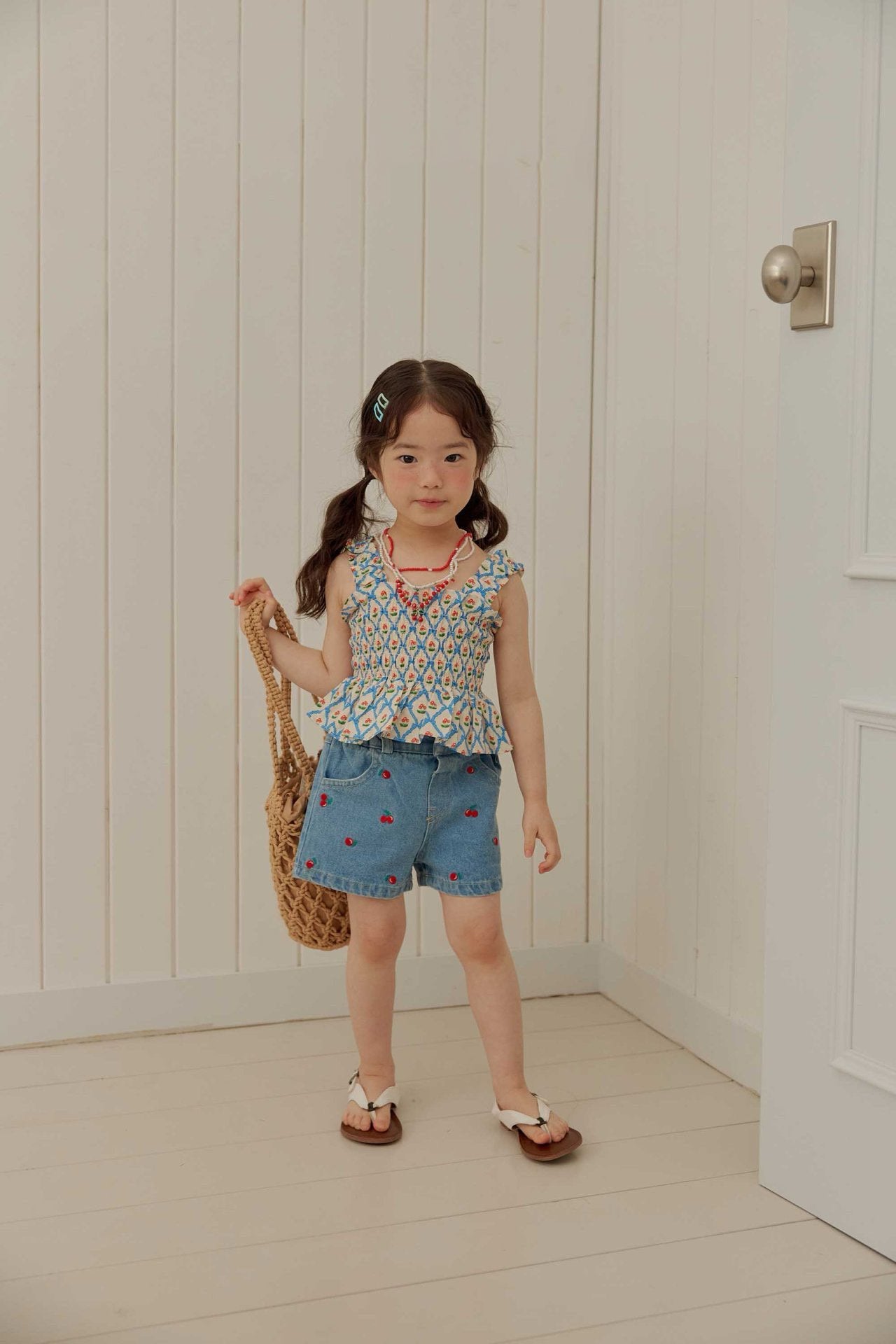 Toddler SS26 Smocked Peplum Top (1 - 5y) - Blue - AT NOON STORE