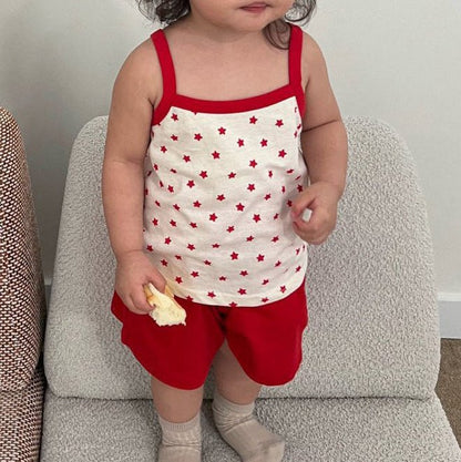 Toddler SS26 Star Tank Top (1 - 6y) - Red - AT NOON STORE