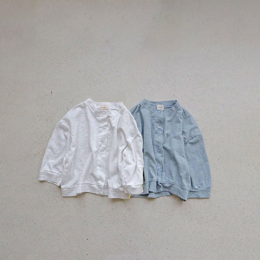 Toddler SS26 Stella Cotton Crepe Long Sleeve Cardigan (1 - 7y) - 2 Colors - AT NOON STORE