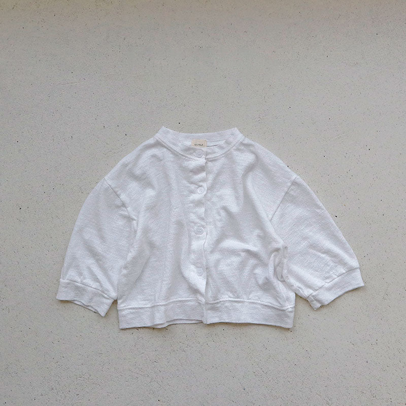 Toddler SS26 Stella Cotton Crepe Long Sleeve Cardigan (1 - 7y) - 2 Colors - AT NOON STORE