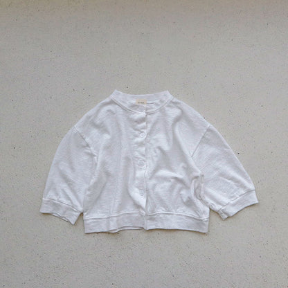 Toddler SS26 Stella Cotton Crepe Long Sleeve Cardigan (1 - 7y) - 2 Colors - AT NOON STORE