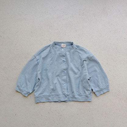 Toddler SS26 Stella Cotton Crepe Long Sleeve Cardigan (1 - 7y) - 2 Colors - AT NOON STORE