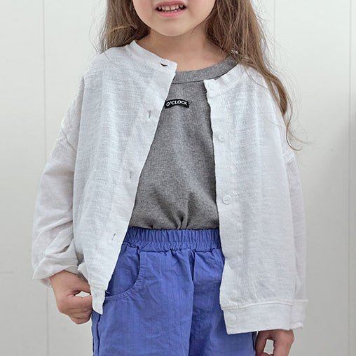 Toddler SS26 Stella Cotton Crepe Long Sleeve Cardigan (1 - 7y) - 2 Colors - AT NOON STORE