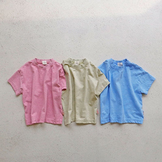 Toddler SS26 Stella Pigment Dyed Short Sleeve Top (1 - 9y) - 3 Colors - AT NOON STORE