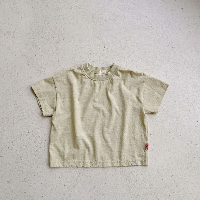 Toddler SS26 Stella Pigment Dyed Short Sleeve Top (1 - 9y) - 3 Colors - AT NOON STORE