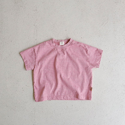 Toddler SS26 Stella Pigment Dyed Short Sleeve Top (1 - 9y) - 3 Colors - AT NOON STORE