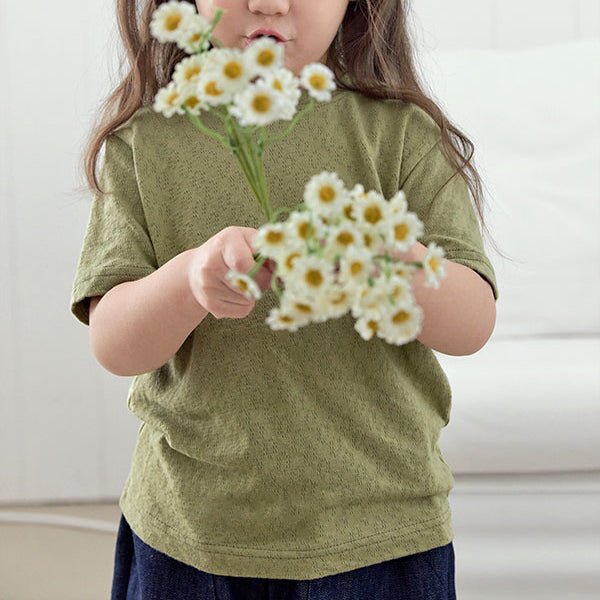 Toddler SS26 Stella Pointelle Short Sleeve Top (1 - 7y) - 3 Colors - AT NOON STORE