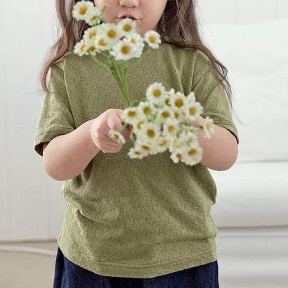 Toddler SS26 Stella Pointelle Short Sleeve Top (1 - 7y) - 3 Colors - AT NOON STORE