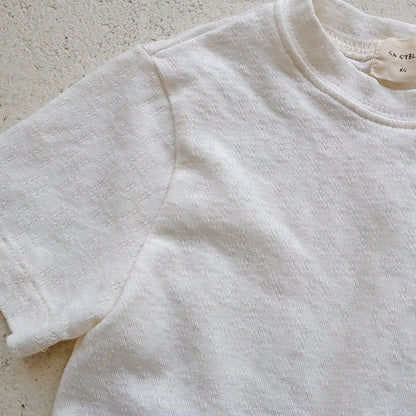 Toddler SS26 Stella Pointelle Short Sleeve Top (1 - 7y) - 3 Colors - AT NOON STORE