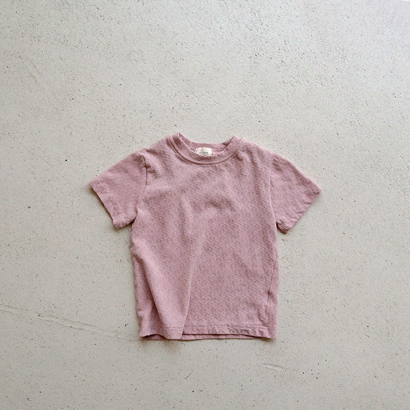 Toddler SS26 Stella Pointelle Short Sleeve Top (1 - 7y) - 3 Colors - AT NOON STORE