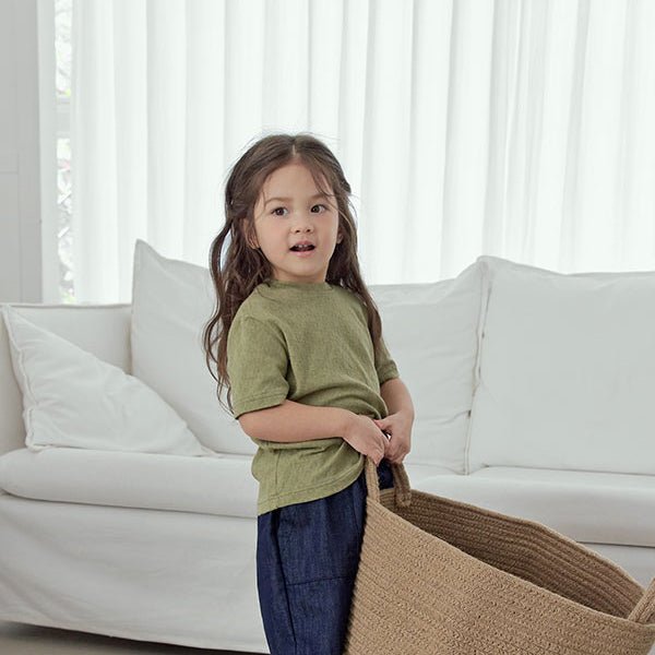 Toddler SS26 Stella Pointelle Short Sleeve Top (1 - 7y) - 3 Colors - AT NOON STORE