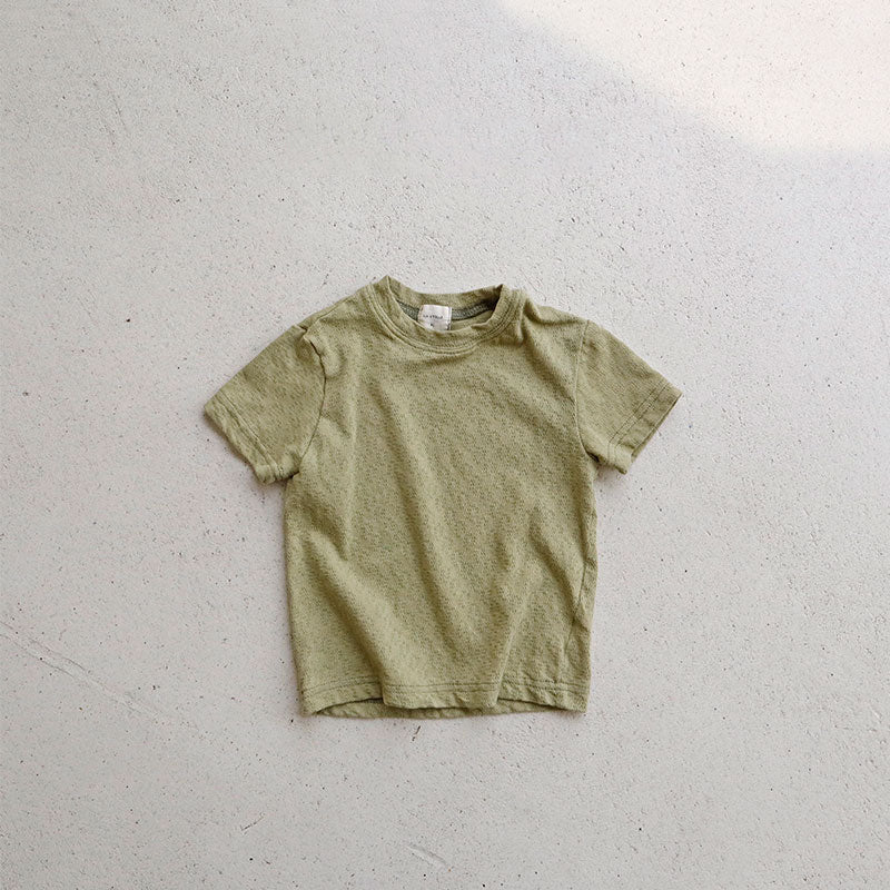 Toddler SS26 Stella Pointelle Short Sleeve Top (1 - 7y) - 3 Colors - AT NOON STORE