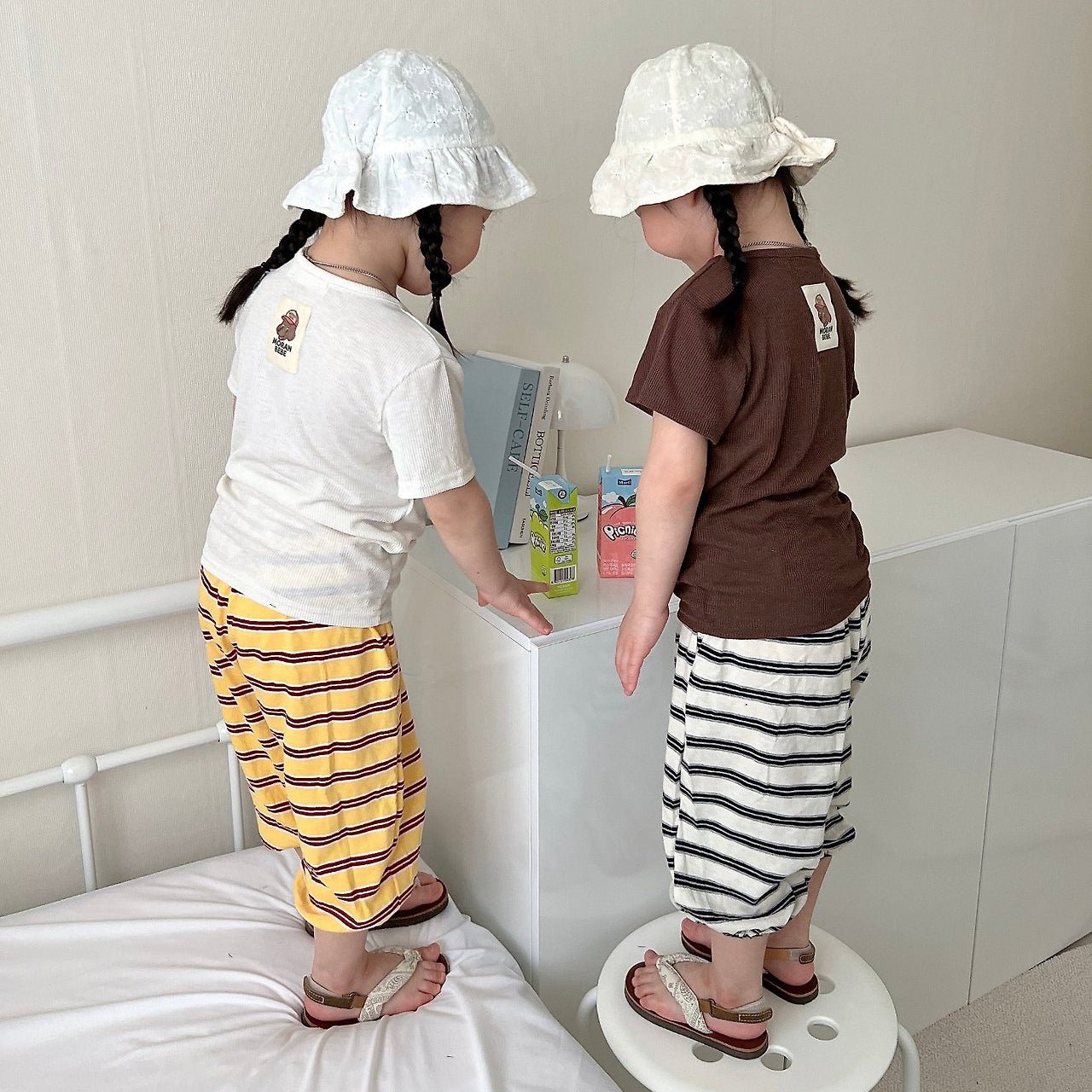 Toddler SS26 Stripe Cropped Jogger Pants (1 - 6y) - 3 Colors - AT NOON STORE