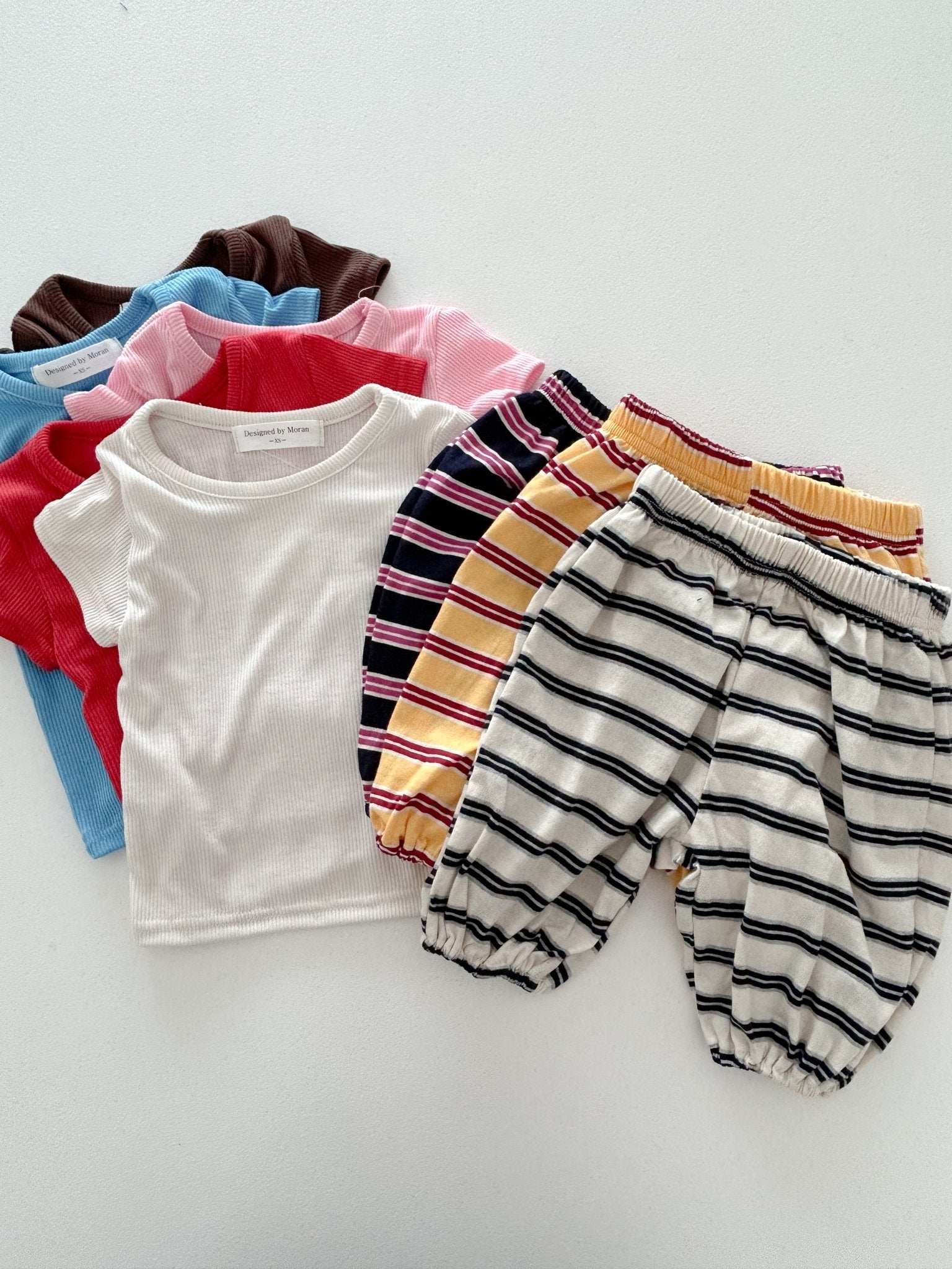 Toddler SS26 Stripe Cropped Jogger Pants (1 - 6y) - 3 Colors - AT NOON STORE
