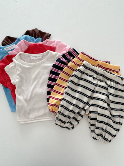 Toddler SS26 Stripe Cropped Jogger Pants (1 - 6y) - 3 Colors - AT NOON STORE