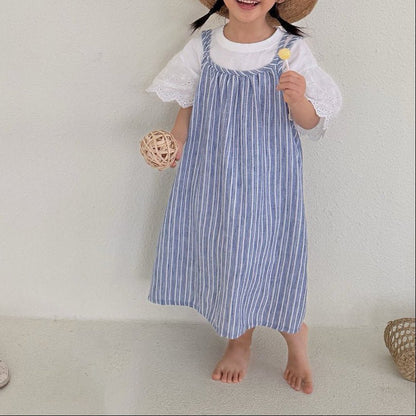 Toddler SS26 Stripe Double Strap Dress (1 - 7y) - 2 Colors - AT NOON STORE