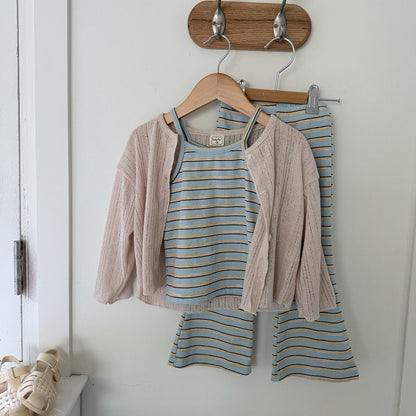 Toddler SS26 Stripe Ribbed Flare Pants (1 - 7y) - 2 Colors - AT NOON STORE