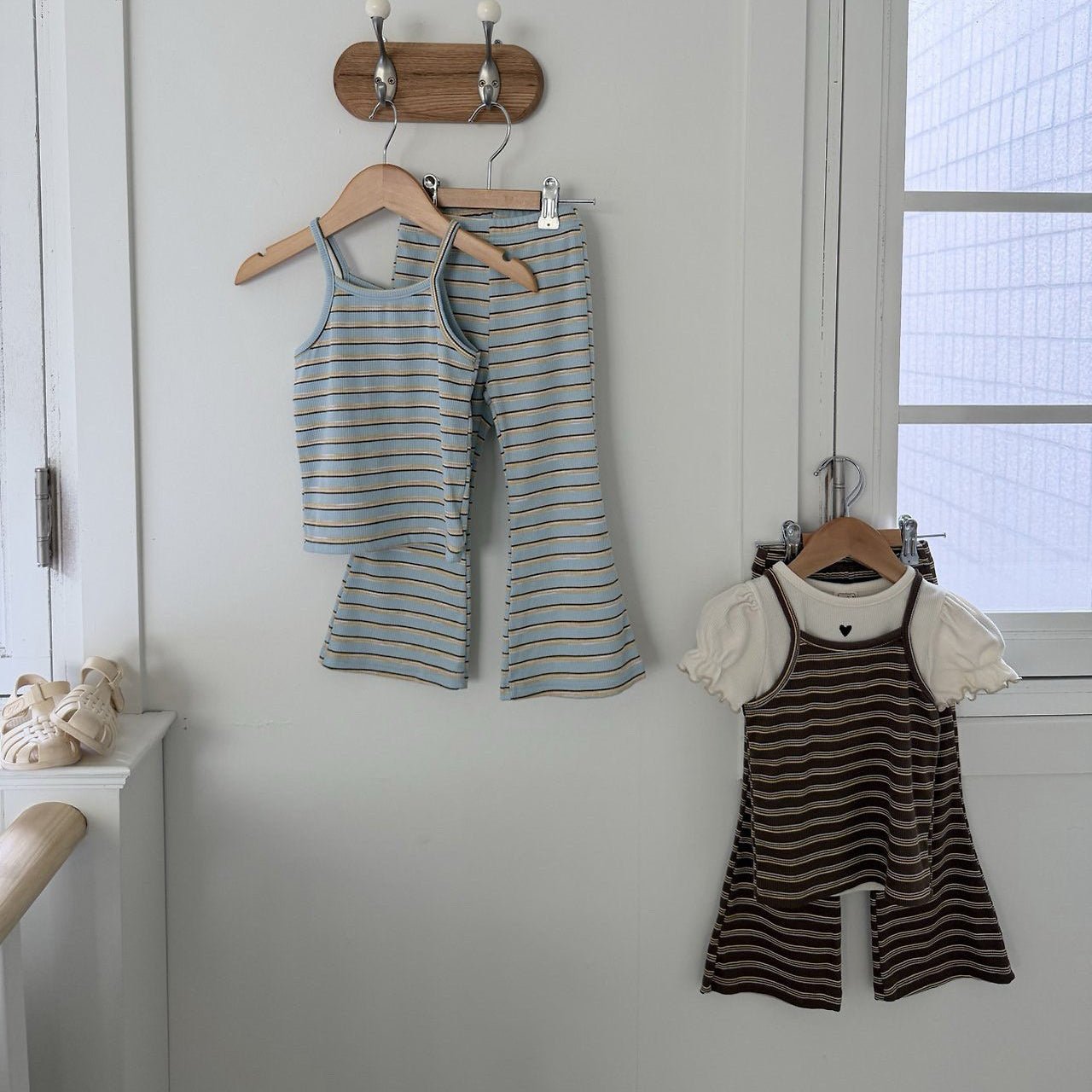 Toddler SS26 Stripe Ribbed Flare Pants (1 - 7y) - 2 Colors - AT NOON STORE
