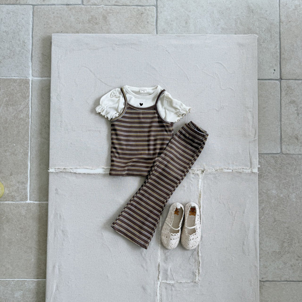 Toddler SS26 Stripe Ribbed Flare Pants (1 - 7y) - 2 Colors - AT NOON STORE