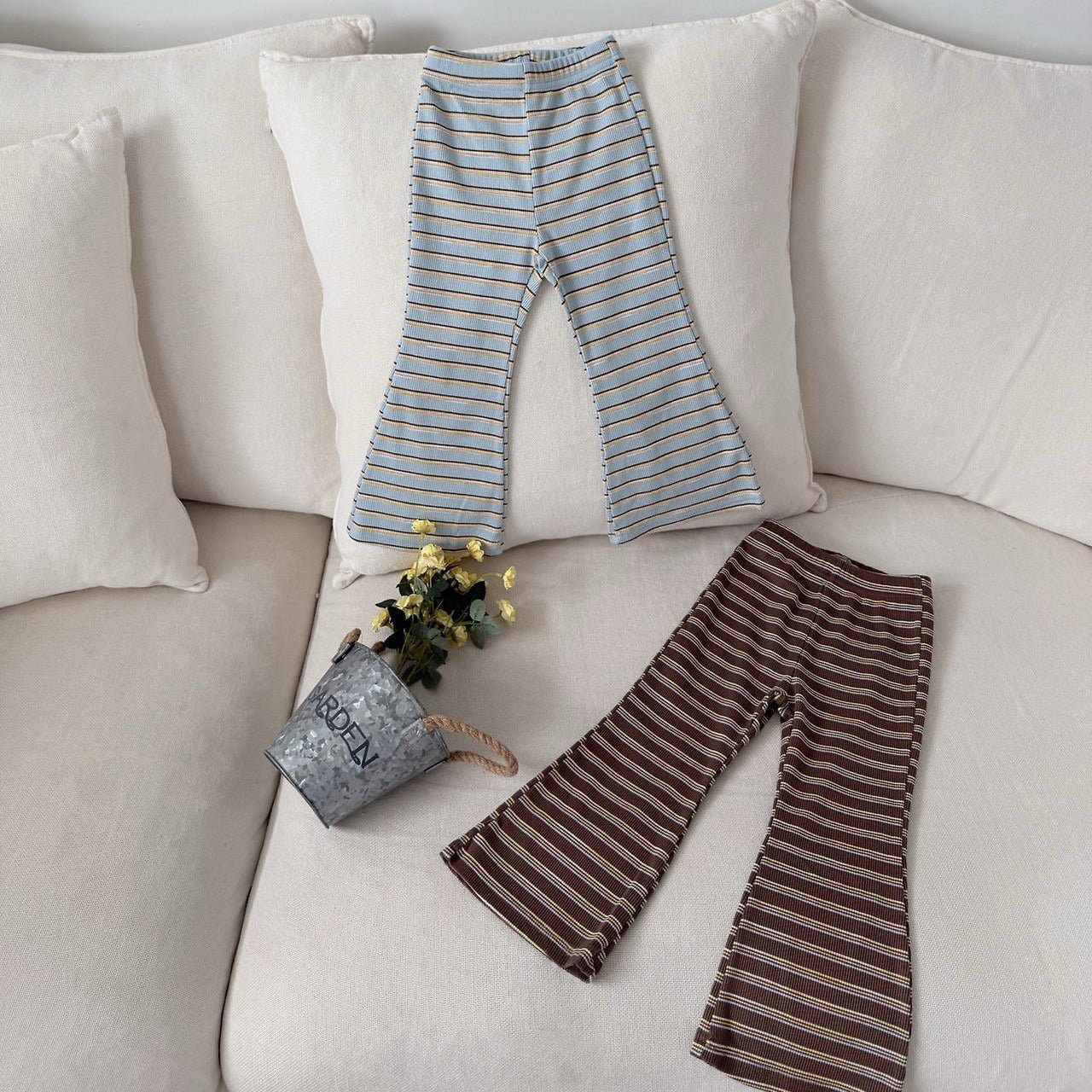 Toddler SS26 Stripe Ribbed Flare Pants (1 - 7y) - 2 Colors - AT NOON STORE