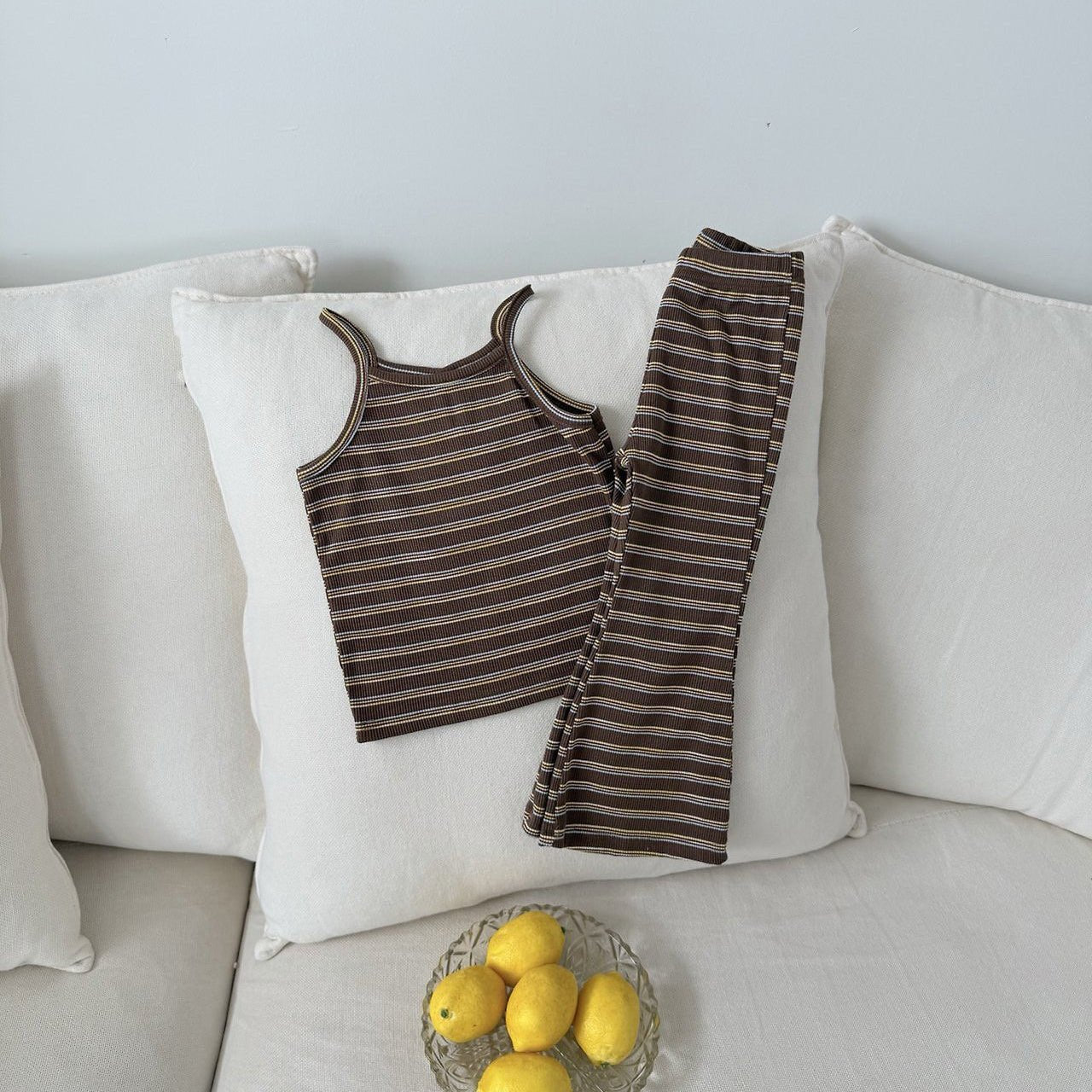 Toddler SS26 Stripe Ribbed Flare Pants (1 - 7y) - 2 Colors - AT NOON STORE