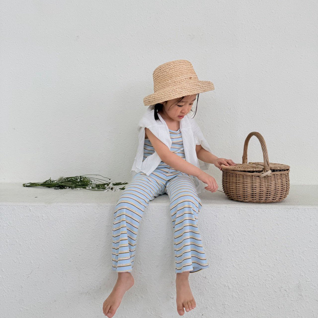 Toddler SS26 Stripe Ribbed Keyhole Back Tank Top (1 - 7y) - 2 Colors - AT NOON STORE