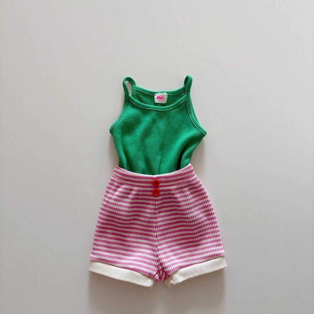 Toddler SS26 Stripe Ribbed Shorts (1 - 6y) - 2 Colors kids outfit