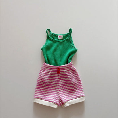 Toddler SS26 Stripe Ribbed Shorts (1 - 6y) - 2 Colors kids outfit