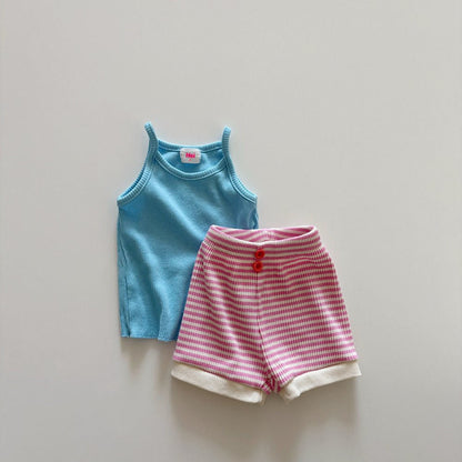 Toddler SS26 Stripe Ribbed Shorts (1 - 6y) - 2 Colors kids outfit