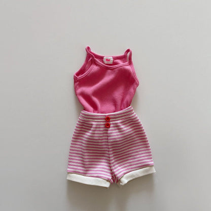 Toddler SS26 Stripe Ribbed Shorts (1 - 6y) - 2 Colors kids outfit