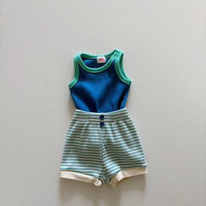 Toddler SS26 Stripe Ribbed Shorts (1 - 6y) - 2 Colors kids outfit