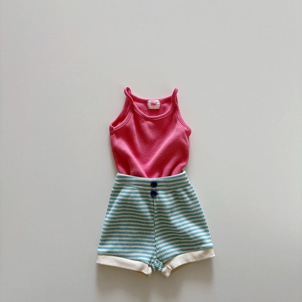 Toddler SS26 Stripe Ribbed Shorts (1 - 6y) - 2 Colors kids outfit