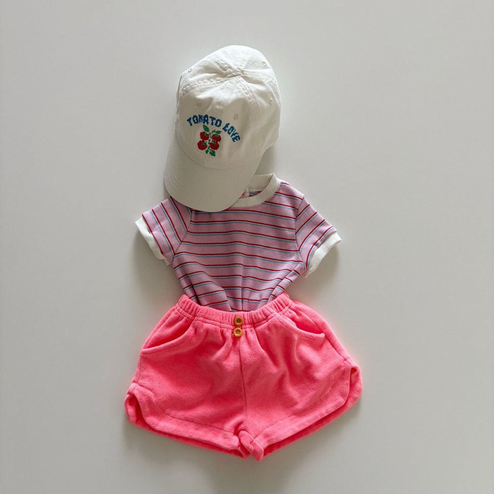 Toddler SS26 Stripe Short Sleeve Ribbed Top (1 - 6y) - 2 Colors kids outfit