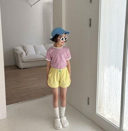 Toddler SS26 Stripe Short Sleeve Ribbed Top (1 - 6y) - 2 Colors kids outfit