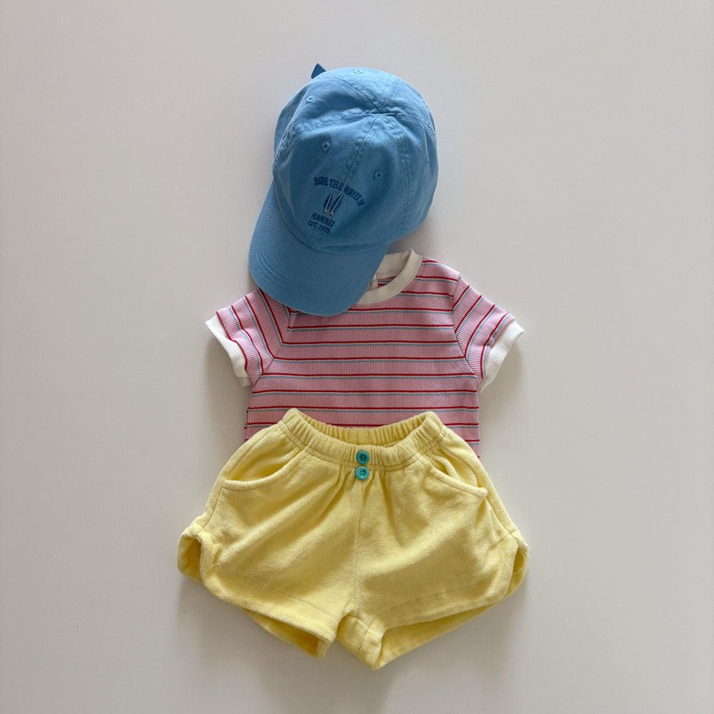 Toddler SS26 Stripe Short Sleeve Ribbed Top (1 - 6y) - 2 Colors kids outfit