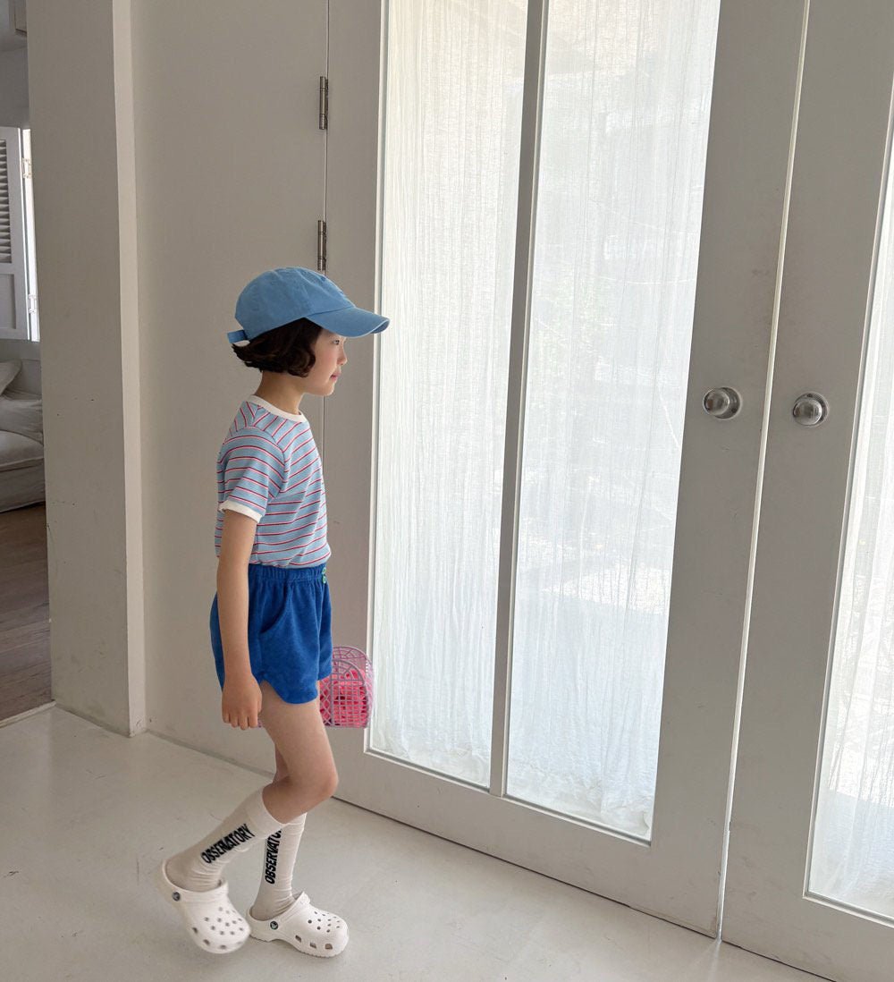 Toddler SS26 Stripe Short Sleeve Ribbed Top (1 - 6y) - 2 Colors kids outfit