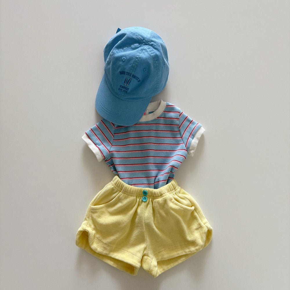 Toddler SS26 Stripe Short Sleeve Ribbed Top (1 - 6y) - 2 Colors kids outfit