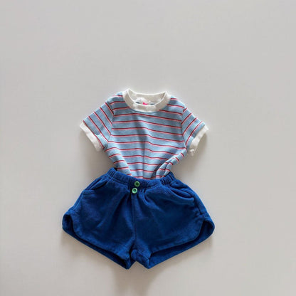 Toddler SS26 Stripe Short Sleeve Ribbed Top (1 - 6y) - 2 Colors kids outfit
