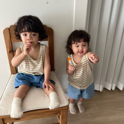 Toddler SS26 Stripe Sleeveless Top (1 - 6y) - 3 Colors - AT NOON STORE